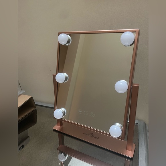 IMPRESSIONS VANITY Hollywood Tri-Tone Makeup Mirror Swivel Soft Touch Bronze - Picture 8 of 16